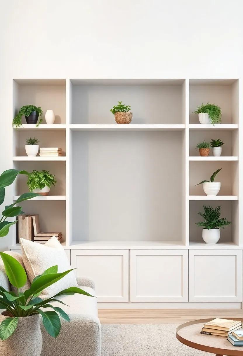 Incorporating Plants: Bringing Life to Your Built-In Shelf Displays