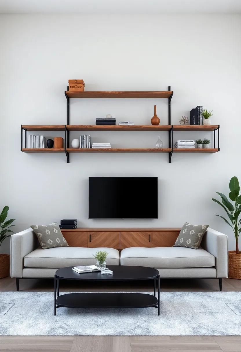 Transforming Minimalism Into Industrial Chic Through Wall-Mounted Shelves