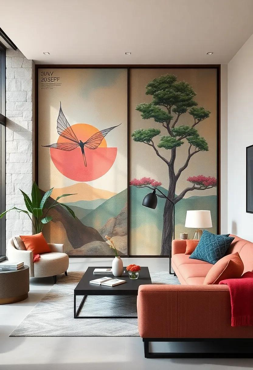 Painted murals: Select sliding doors that serve as a canvas for murals or artistic expressions, allowing you to personalize your living space uniquely