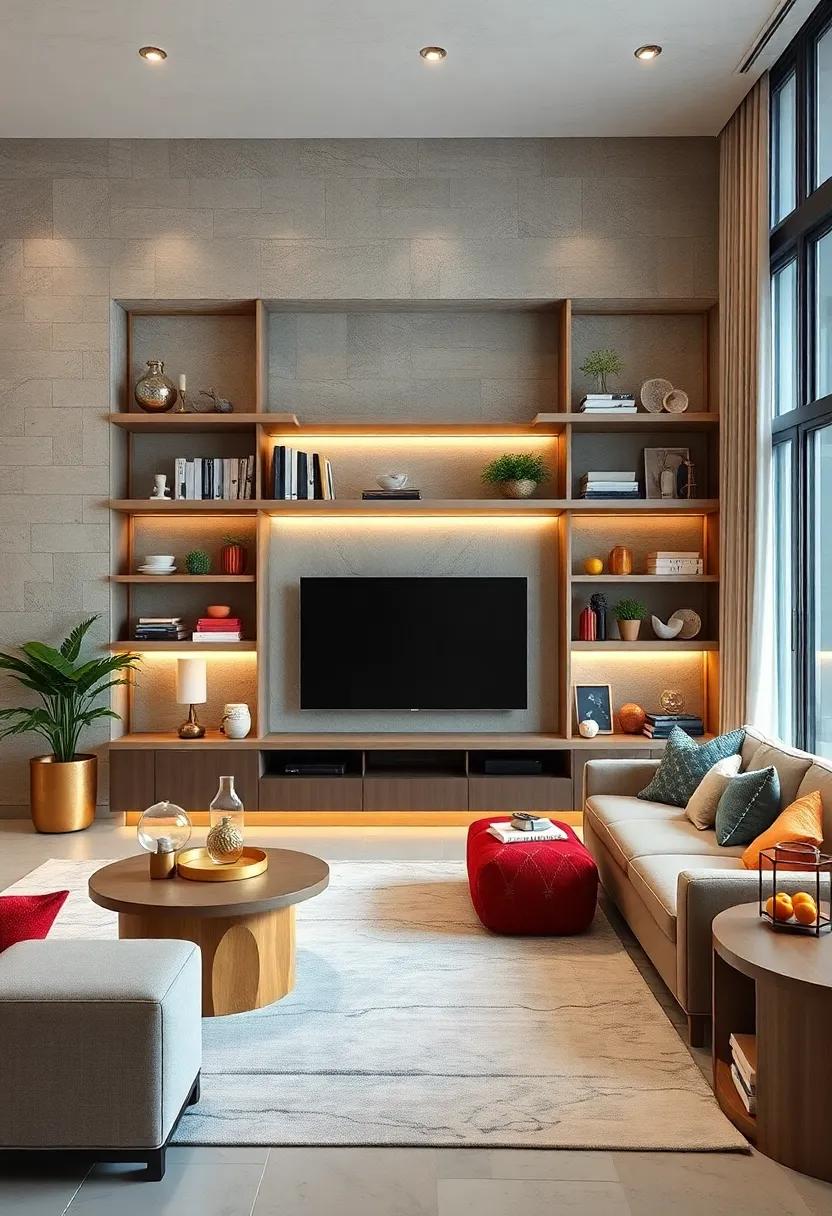 Smart technology Integration: Enhancing Your Living Room with Built-In Shelves