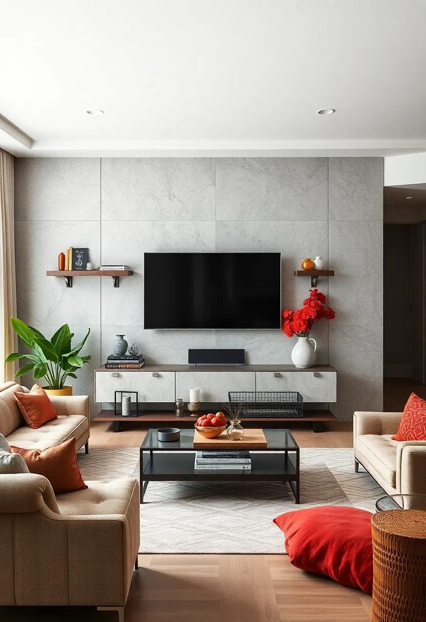Texture Play: Mixing Materials for a Contemporary TV Shelf Look