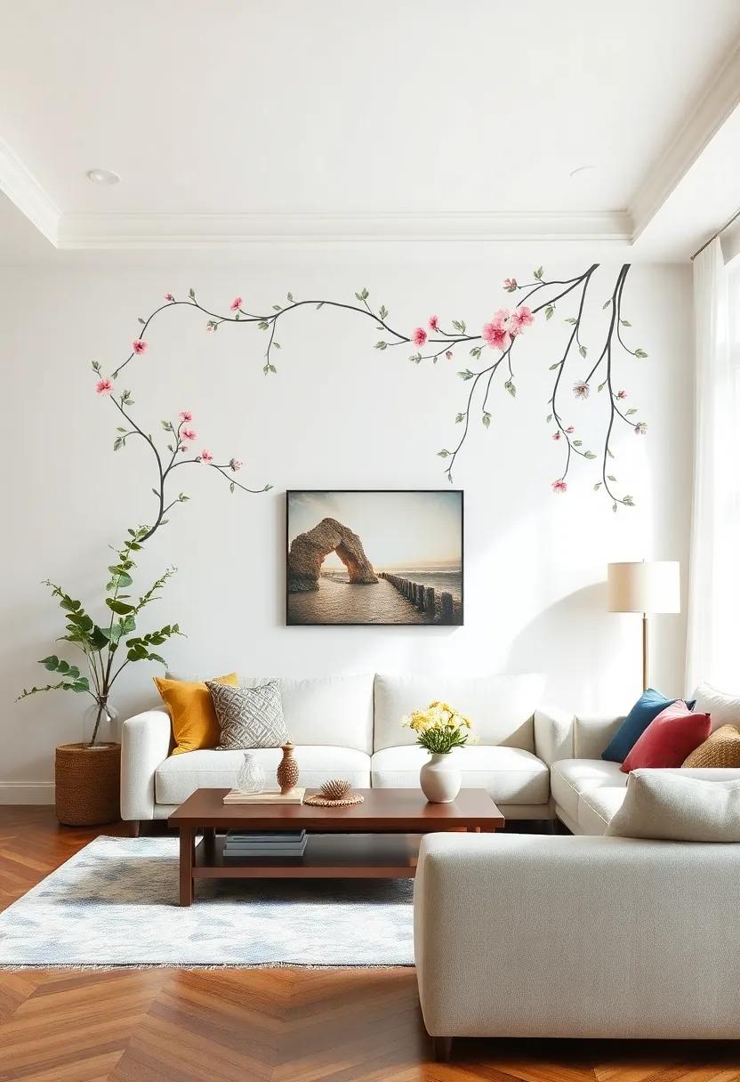 Floral Vines: Adorn your walls with graceful floral vine decals that twine up or across,bringing a touch of romance to any‍ room