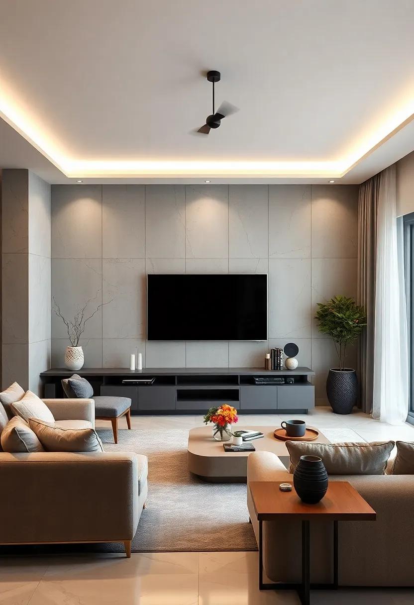 Monochrome Magic: Stick to a monochromatic theme with shades of grey and white, using LED lighting for subtle contrast and a sophisticated finish