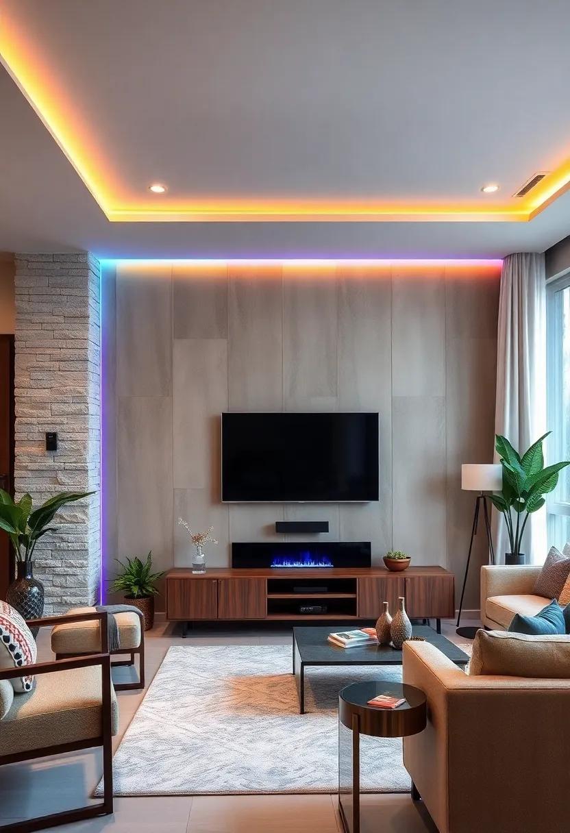 Dynamic Smart Lighting: Invest in LED systems that can change colors and patterns with the rhythm of your music, turning your living room into a lively entertainment space
