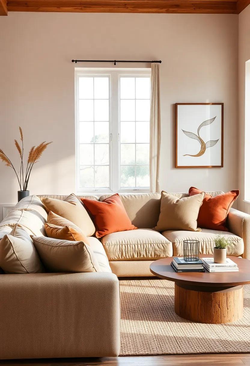 Oversized Cushions: Choose plush, oversized cushions‌ in rich earth⁤ tones ⁢to encourage lounging and create an inviting atmosphere