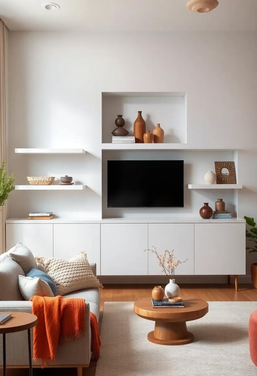 Layered Textures: Combine different textures by mixing wooden objects,ceramic vases,and metal accents for a rich visual experience