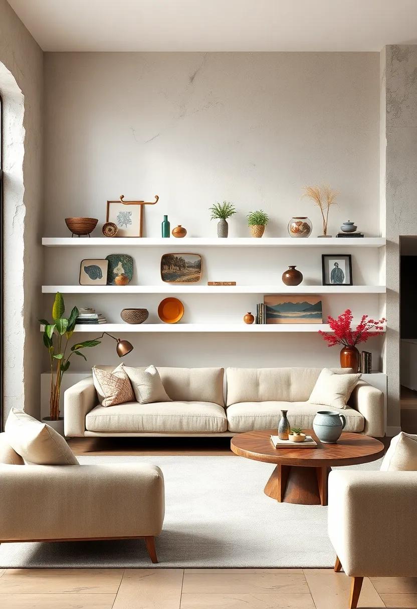 vintage Finds: Incorporate antique or vintage items to add character and charm, seamlessly blending old with the contemporary white shelves