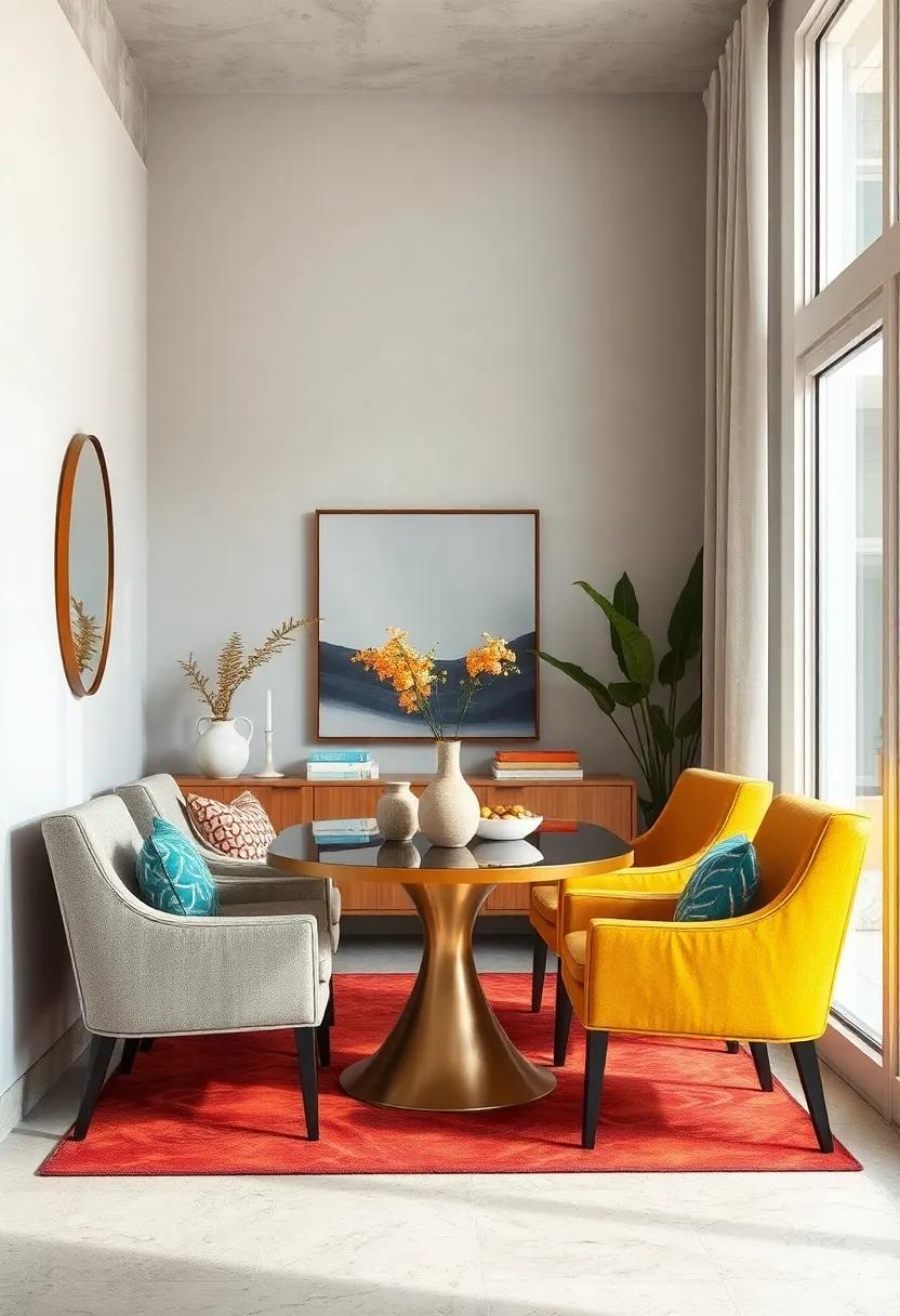 Accent Chairs: ⁤Introduce​ one or two accent chairs ⁣in a ⁢vibrant⁣ color ⁣or ⁤unique design to⁤ create⁤ a conversational nook