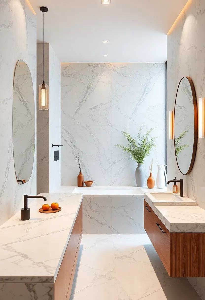 Elegant‍ Marble Countertops: Transform your bathroom‍ with rich, veined marble countertops that evoke a sense of timeless luxury