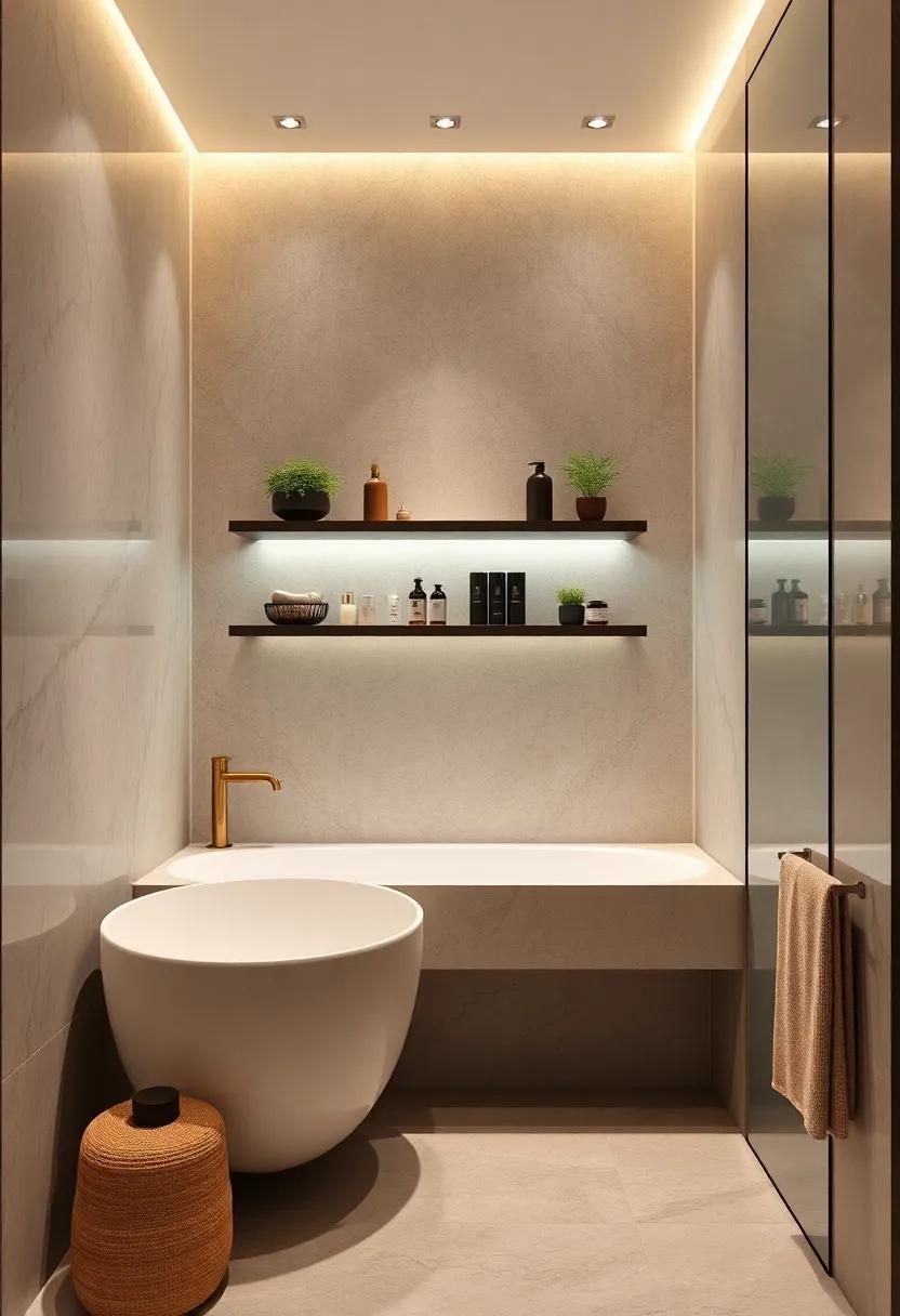 Floating shelves: Install chic floating shelves to showcase elegant‍ decor⁣ items or neatly ‍arranged spa ⁣products