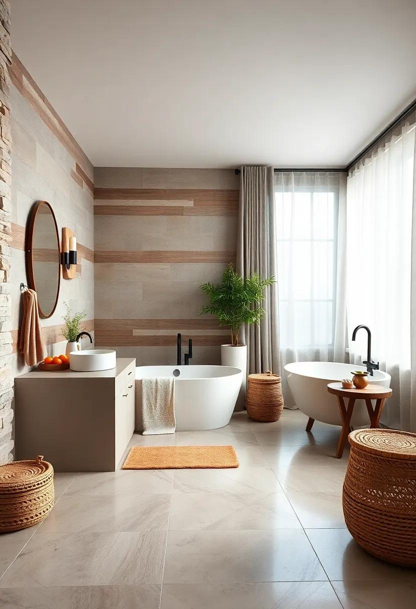 Discover the charm of rustic‍ luxury through an⁢ inviting farmhouse-style‌ bathroom,⁢ where ⁤rustic wood accents meet cozy heated ‌flooring, transforming the space into a ​comforting retreat