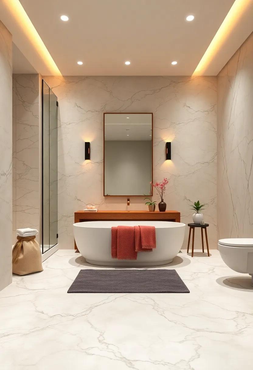 Indulge in ⁤a spa-like oasis with ⁤serene marble finishes and ⁢radiant heated floors that ⁢wrap around your‌ feet, offering warmth ⁢and tranquility as you​ unwind in ‍your⁢ luxurious ⁤bathroom