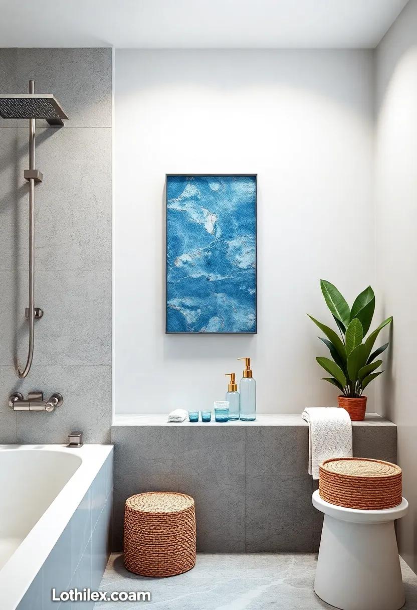 Blue Marble Shower Caddy: Upgrade your bathroom with a chic blue marble shower caddy that combines beauty and functionality in one stylish piece