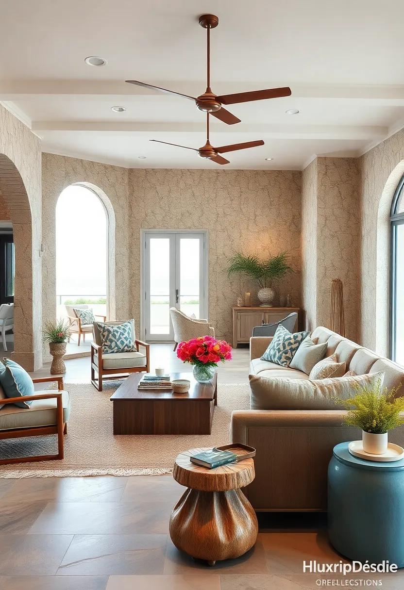 choose Weathered furniture: Select furniture that looks naturally aged or has a reclaimed appeal, capturing the essence of coastal living with character and charm