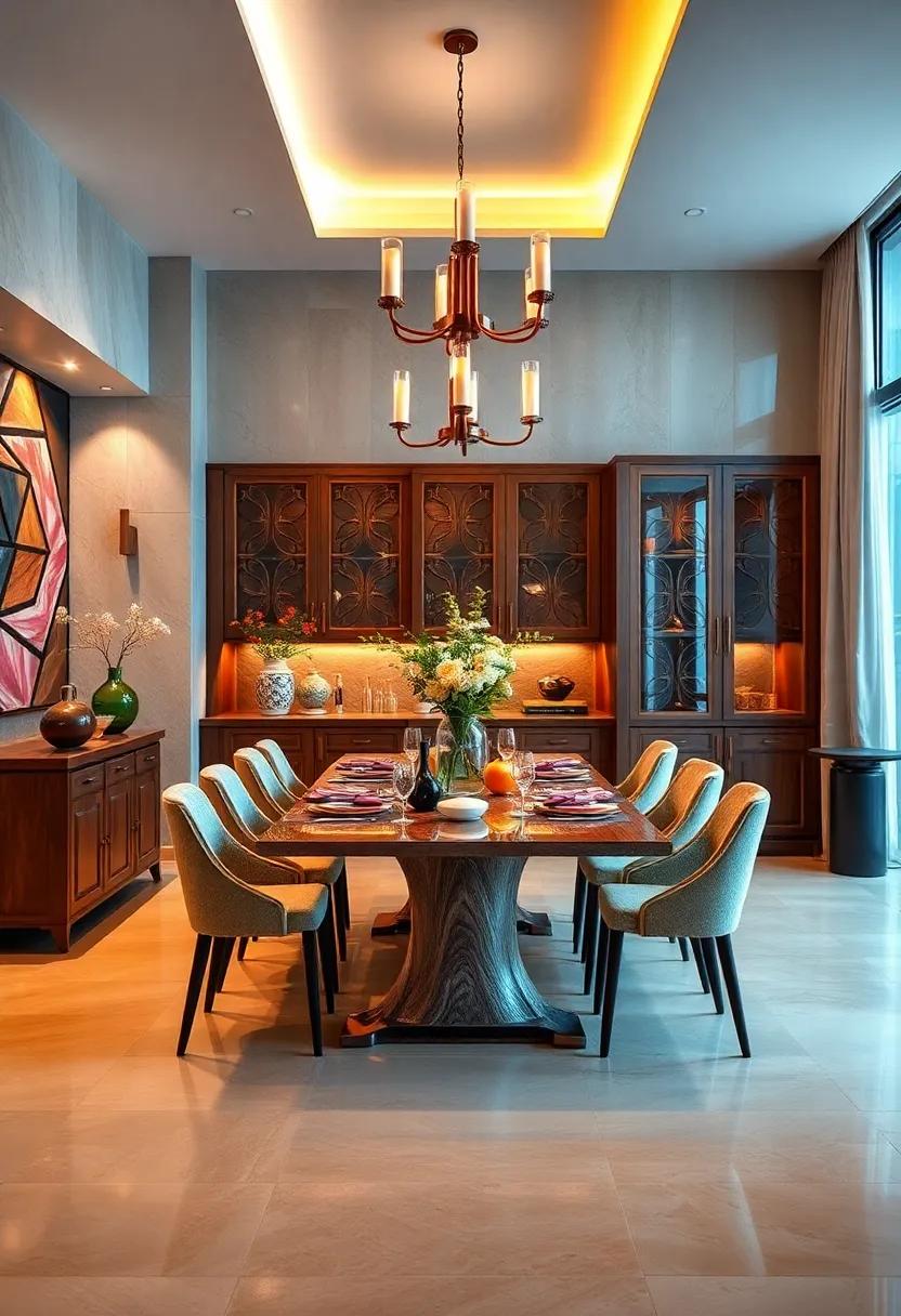 Experience the lush ‌vibrancy ‍of an exotic-themed dining⁤ room where intricate cabinetry reflects cultural influences, infusing‌ every meal with ⁤a‌ sense of adventure and warmth