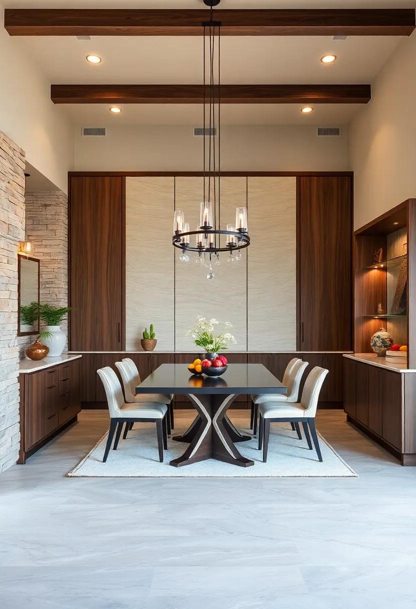 Explore ‌a sumptuous dining space where two-tone cabinetry creates visual ⁢interest,combining ‍dark woods with soft,creamy tones to achieve an inviting atmosphere