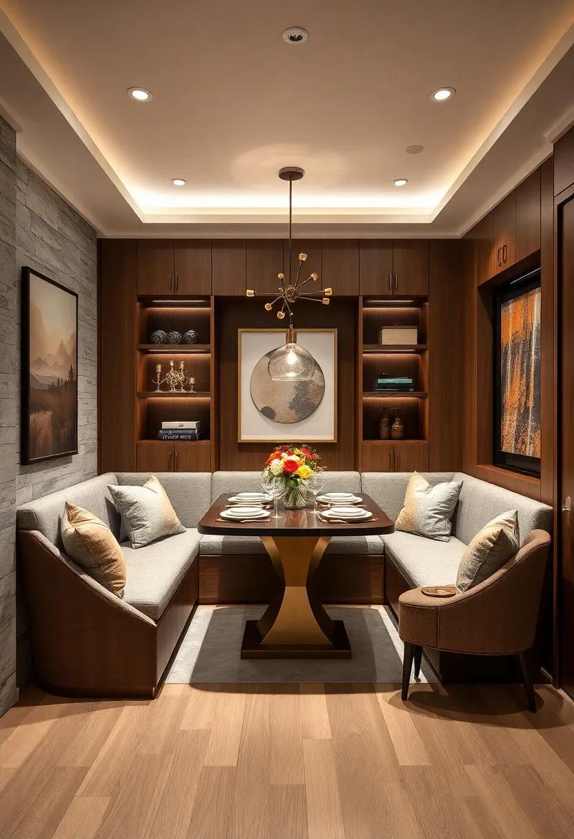 Enjoy an intimate dining nook with⁢ bespoke cabinetry featuring built-in seating and clever storage solutions, demonstrating luxury in both design and functionality