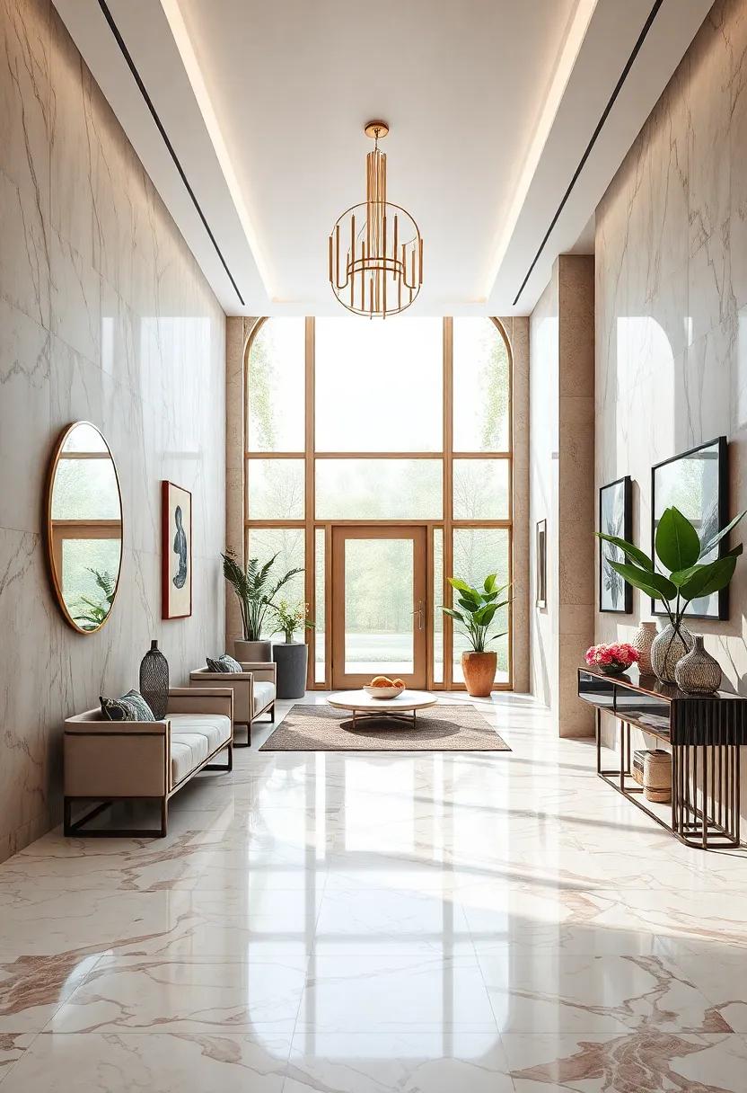 Balancing Weight and Airiness: Structuring an Entryway with Marble and Space