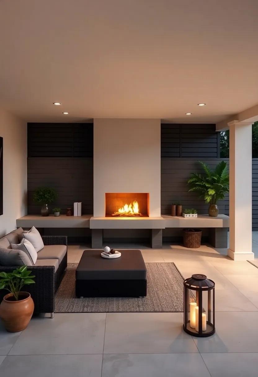 Contemporary Fireplaces: Take⁢ your outdoor⁣ entertaining to the next‌ level⁢ with a built-in fireplace ⁣that provides warmth and charm for evening gatherings