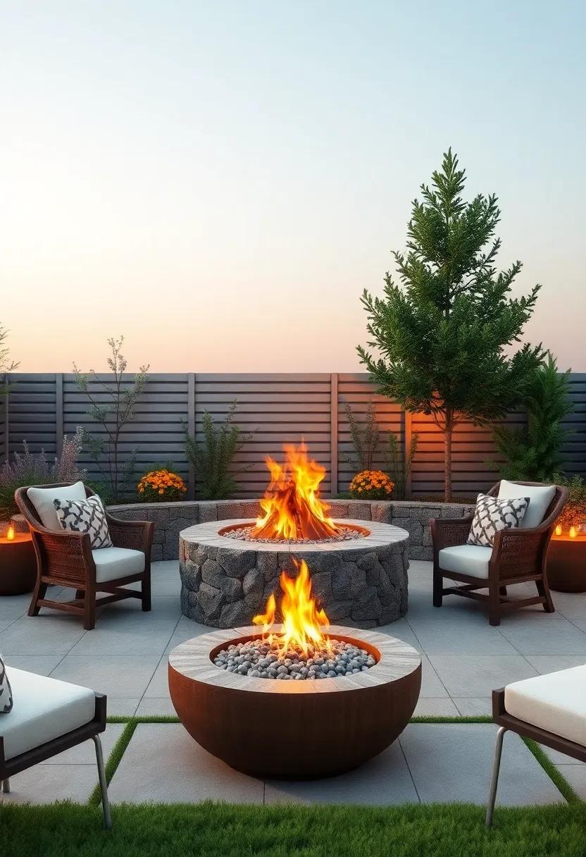 Cozy Fire Pits:⁢ Create an enchanting gathering spot ⁤in your garden with a custom-designed fire pit, perfect for cozy evenings under ‌the stars