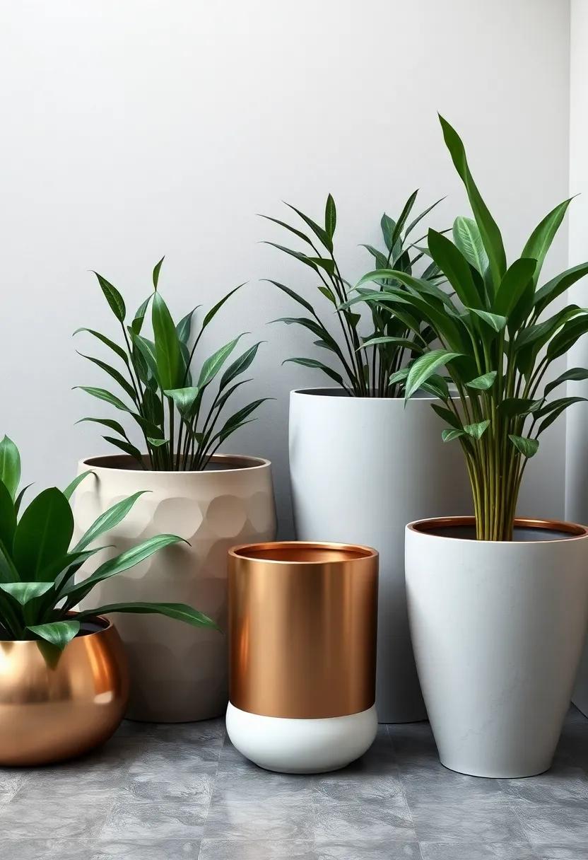 luxurious Planters: Upgrade‍ your plant ⁢display with oversized ceramic or metallic planters that⁣ make a bold statement amid your lush greenery