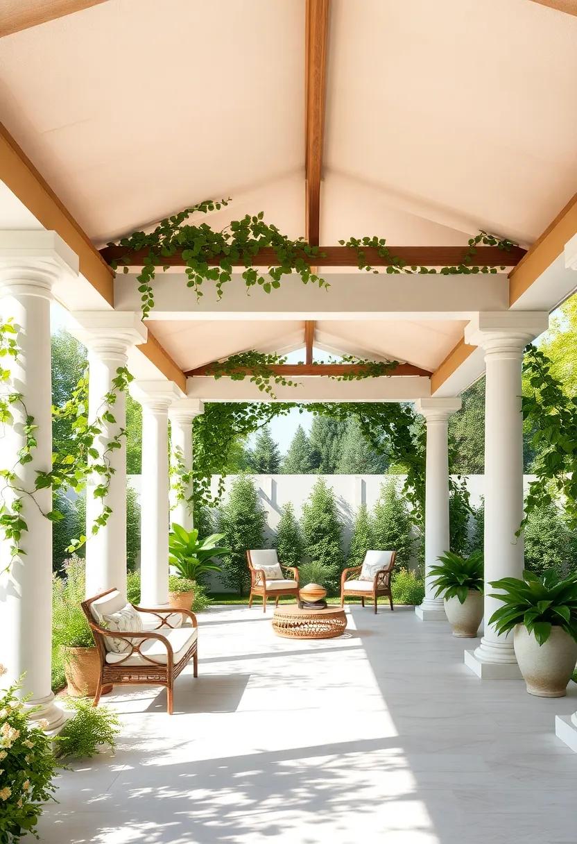 Opulent Shade ​Structures: Consider elegant ‍canopies, pergolas, or⁣ gazebos adorned with climbing vines, providing both ‍beauty ⁤and shelter from​ the sun