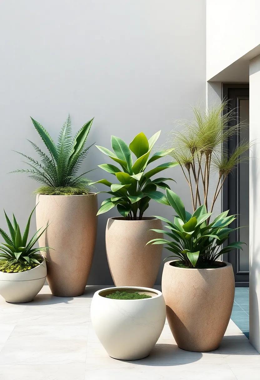 Stunning Garden containers: ⁢Use large, ⁤artistic containers to showcase signature plants, adding a sophisticated layering of texture and color