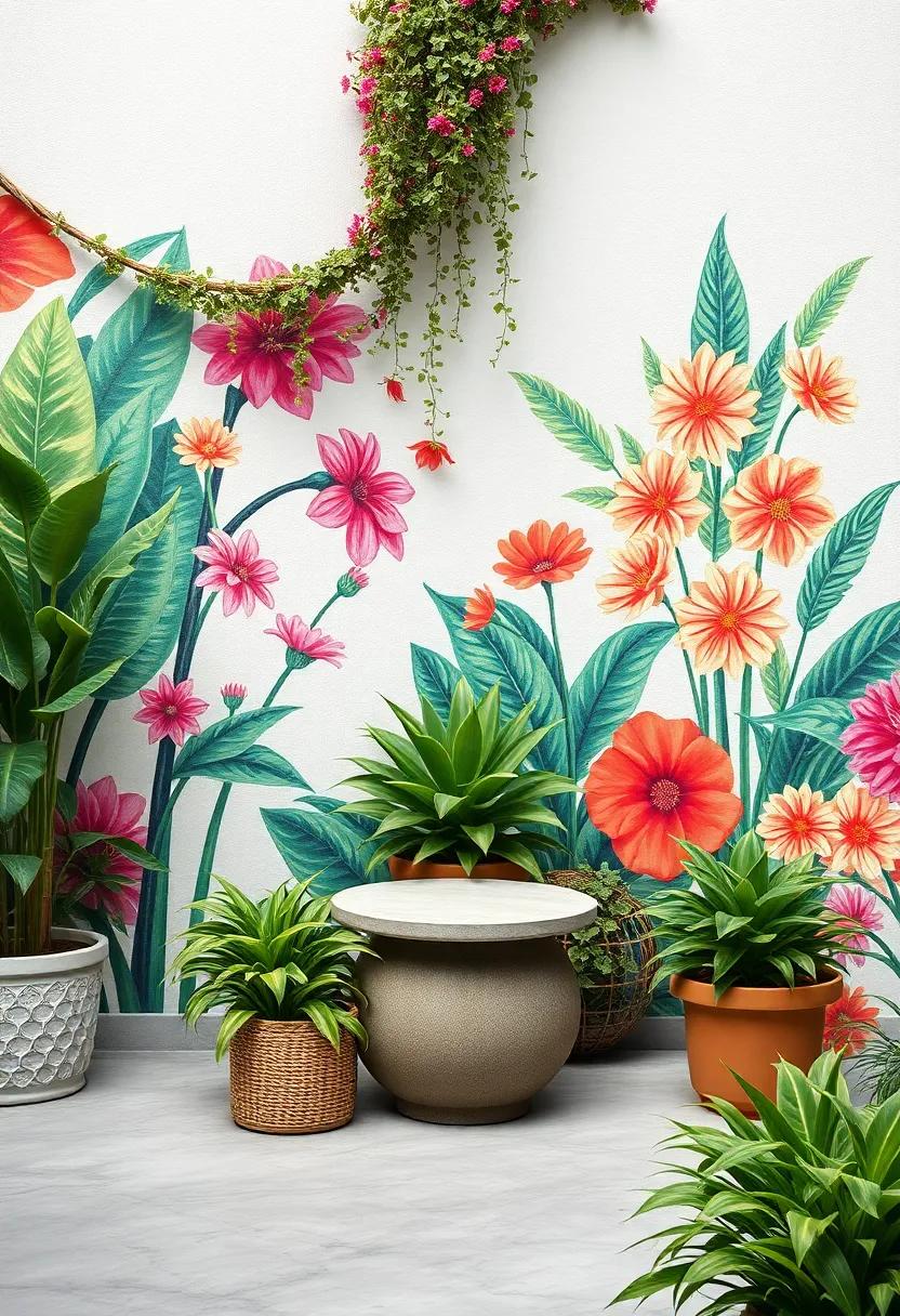 Vibrant​ Garden Murals: Work with local artists to paint a bespoke mural on your outdoor walls, providing a stunning visual ​element that tells your garden's story