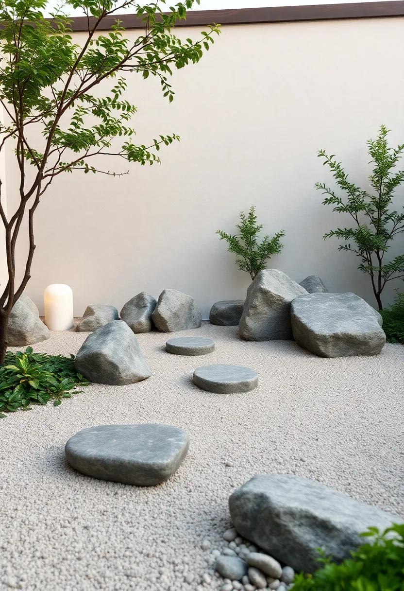 Zen Stone Gardens: Embrace ⁣tranquility with a stone garden design⁣ that incorporates ‍raked sand, pebbles, ⁤and strategically placed ‍boulders ⁣for a‌ peaceful vibe