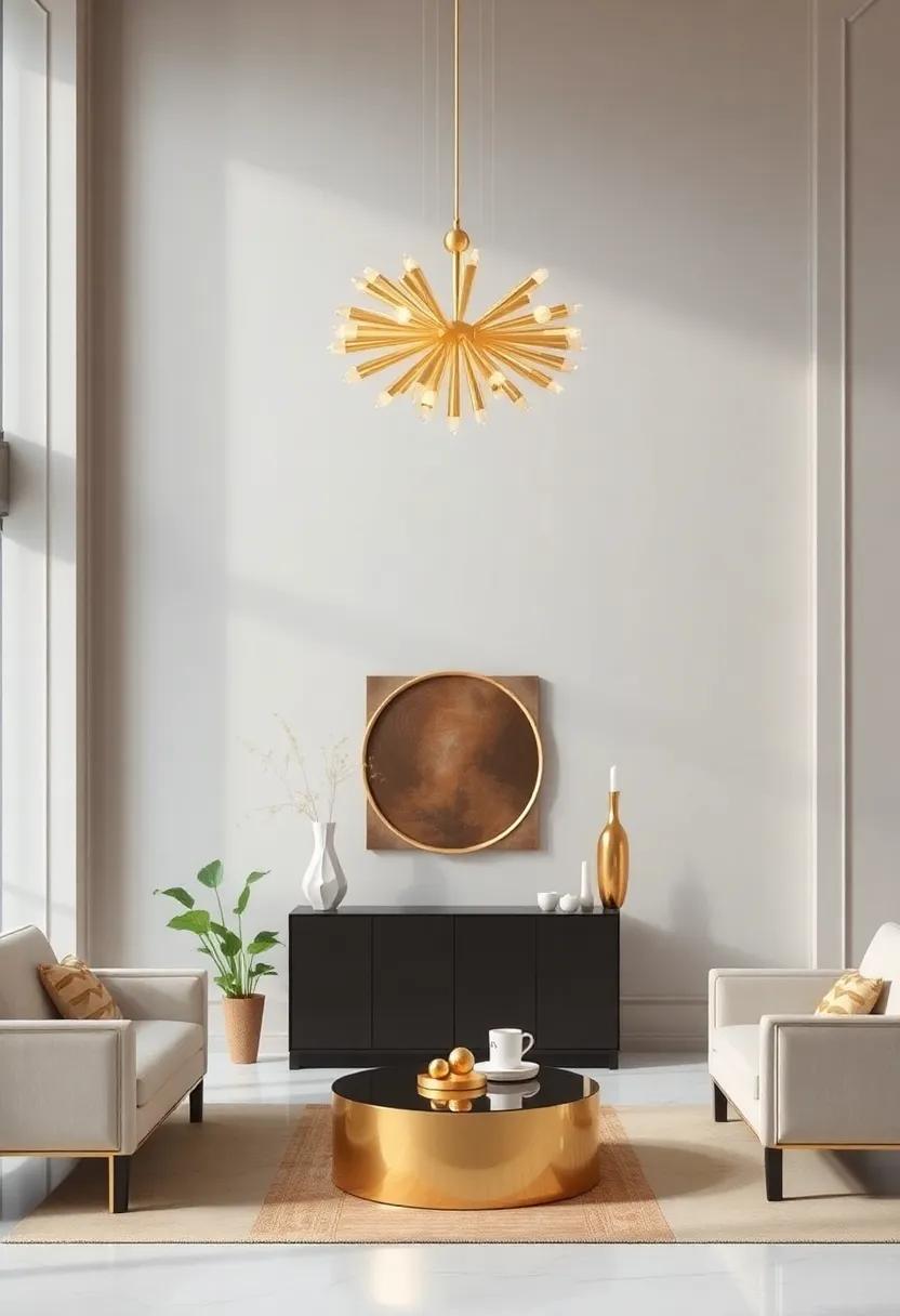 Radiating Opulence: Golden Lighting Fixtures as Art Pieces in Interiors