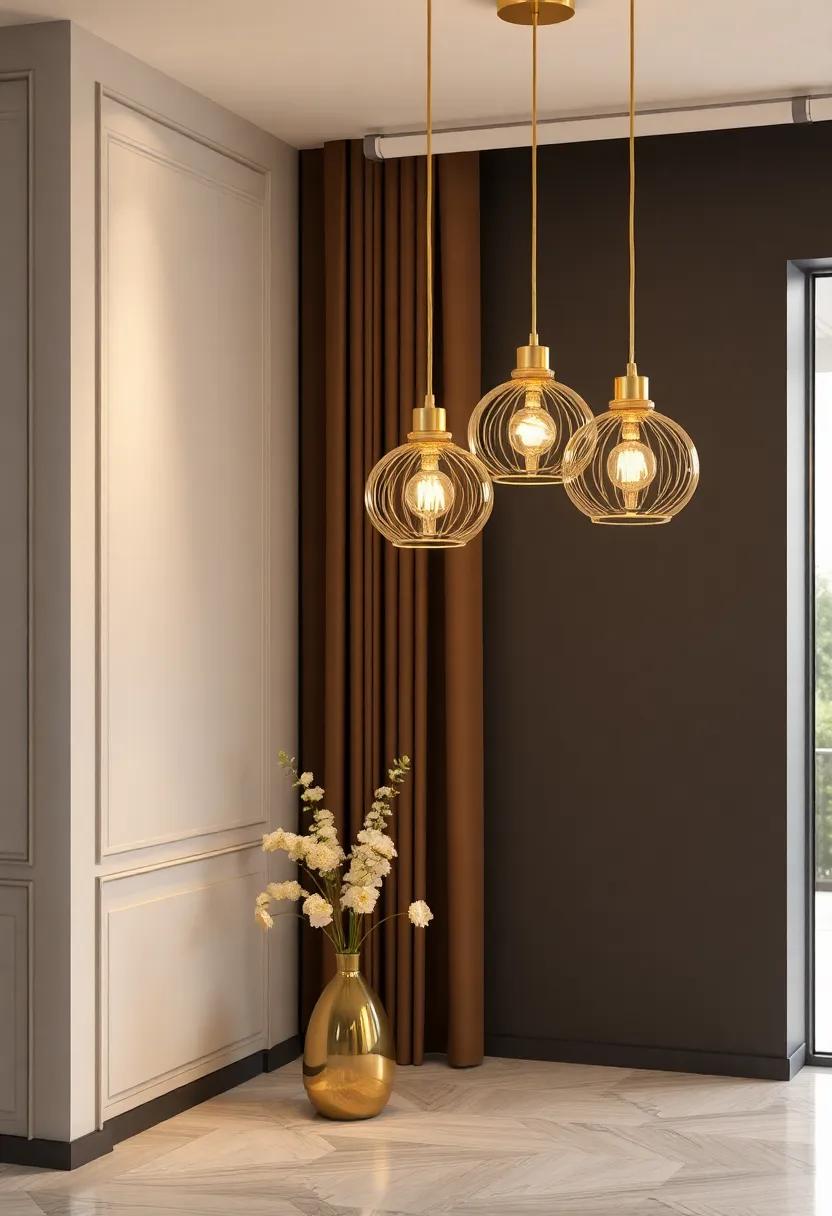 Creating a dazzling Atmosphere with Artistic Golden Pendant Lights