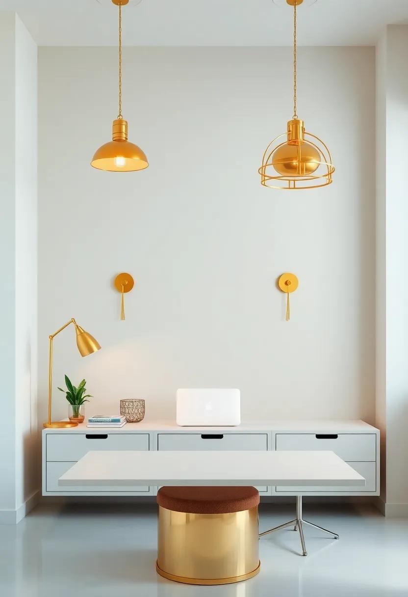 Gilded Glamour: infusing Your Home Office with Stylish Lighting Choices