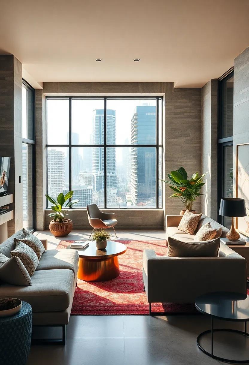 Rustic Retreat: A home office nestled in a wooden cabin, featuring large sliding glass doors that open onto a sunlit terrace surrounded by towering pines