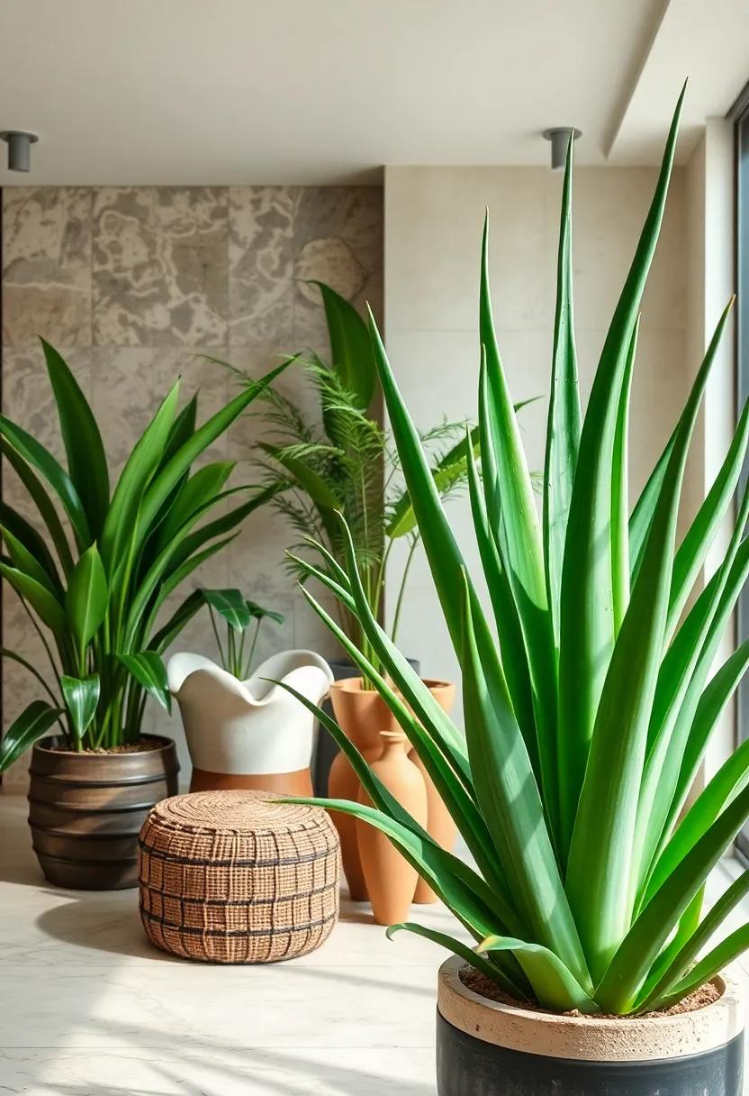 Aloe Vera - Beyond its medicinal properties, ​Aloe Vera offers unique, spiky foliage that serves as both decor and a natural remedy