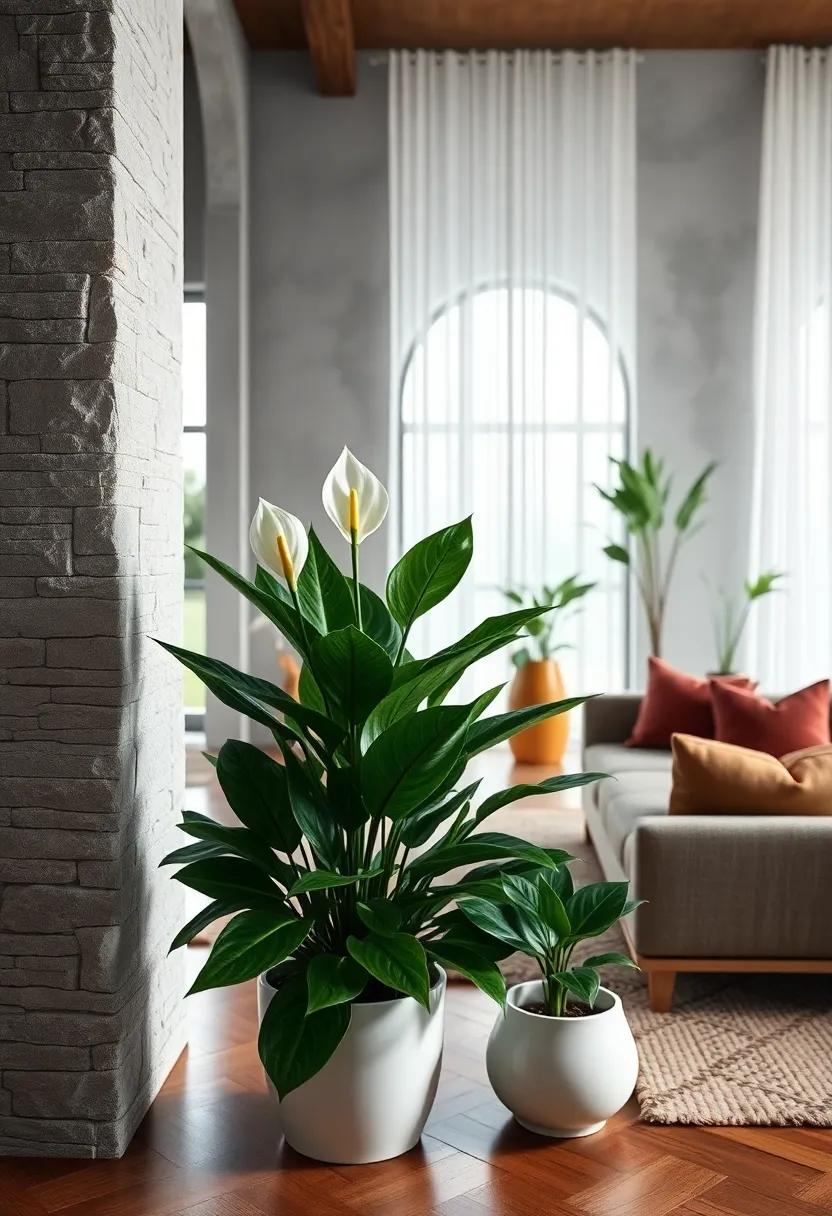 Peace Lily - With its graceful white‍ blooms and gentle air-purifying abilities,‌ the Peace Lily brings a serene touch⁣ to your ‍home