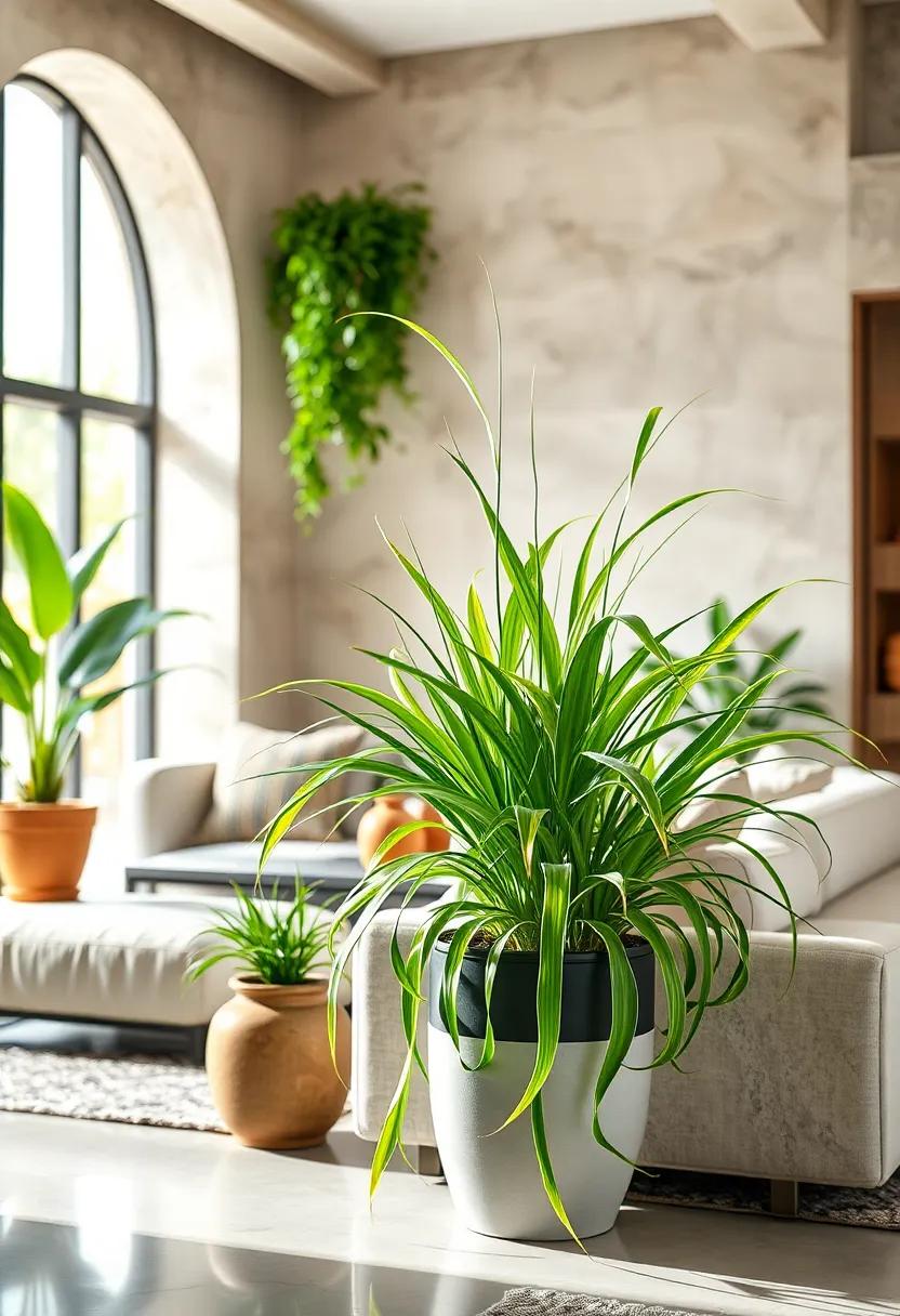 Spider Plant - Known for its lush green ​foliage and ⁢adorable “baby” plantlets, the Spider Plant is⁤ both visually appealing and easy to care for