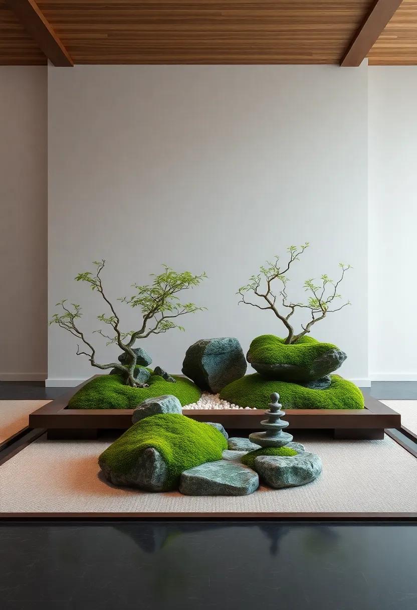 Indoor Zen Gardens: Small rock gardens or moss arrangements can bring the peaceful essence of nature into your home