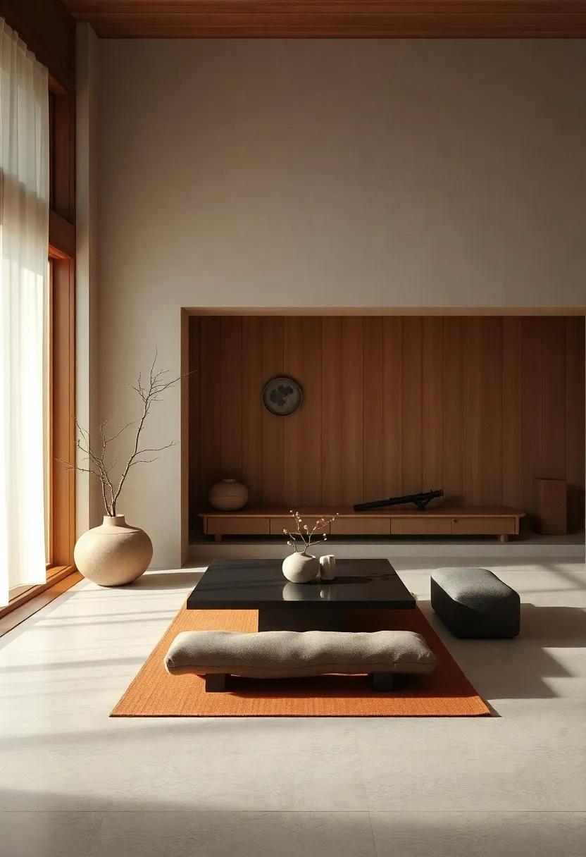 Wabi-Sabi Philosophy: Embracing imperfection brings character to spaces while celebrating the beauty of the natural state of things