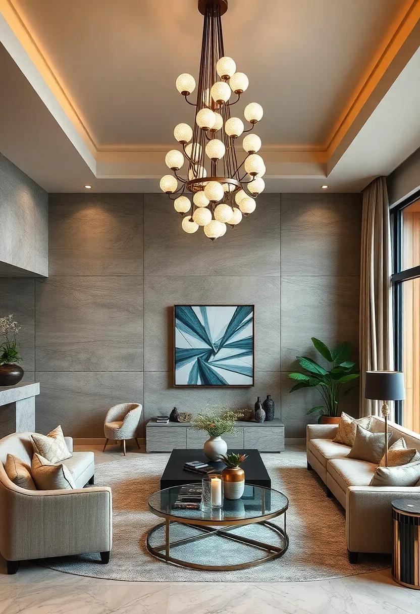 Artistic⁢ Ceramics: Elevate your space with a chandelier featuring ceramic‌ fixtures, offering a unique textural quality and artistic flair that stands out