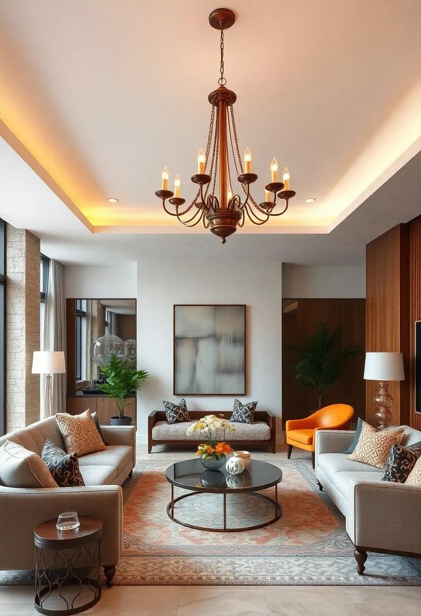 Vintage⁢ Glamour: Discover‍ the charm of antique-inspired chandeliers adorned‍ with intricate ‌details, bringing a sense of history​ and sophistication to‍ your living area