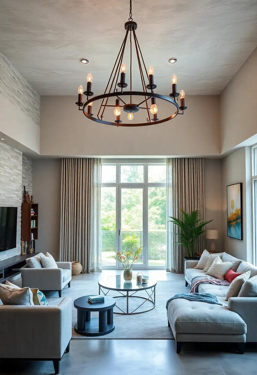 Industrial Chic: Combine raw materials like wrought iron and Edison bulbs in an industrial-style chandelier that ⁢balances edgy design with a warm, inviting glow