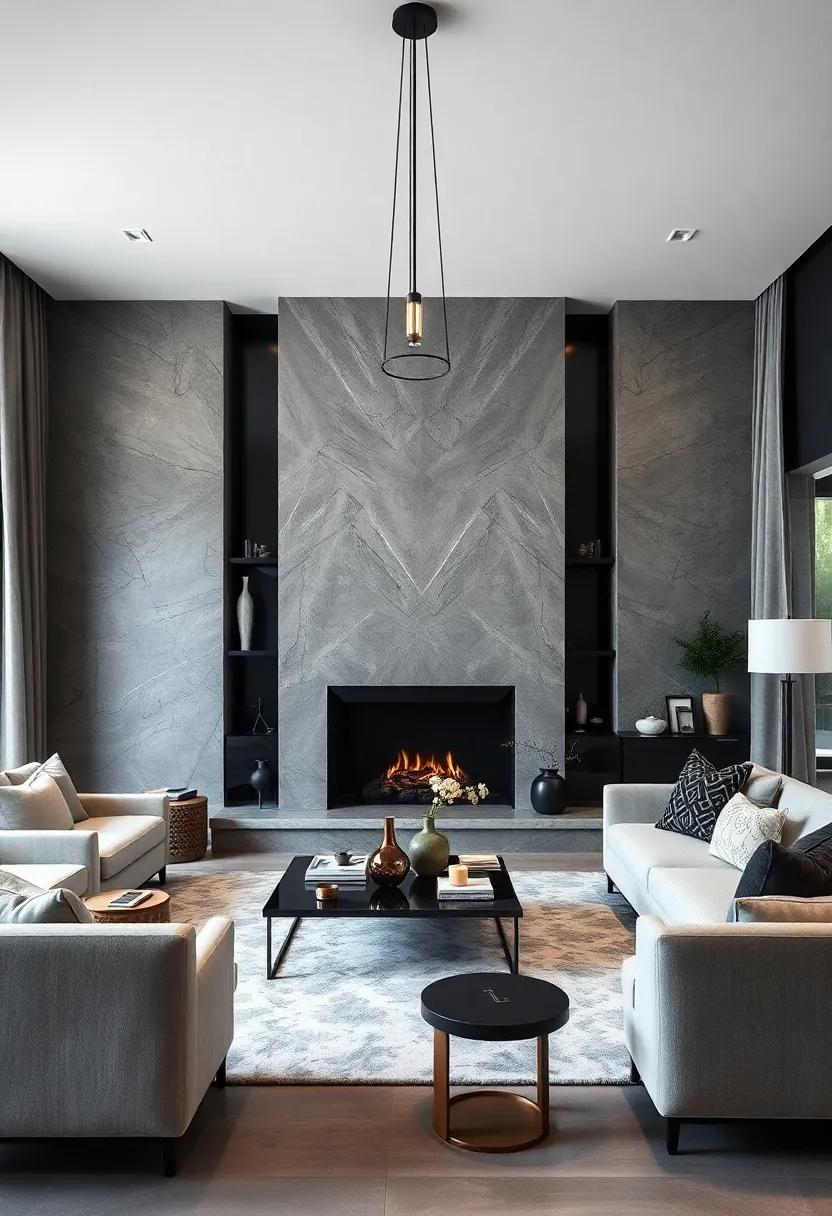 Pristine Fireplaces: If applicable, a black or dark-stained fireplace can act as an elegant centerpiece, adding warmth without compromising style