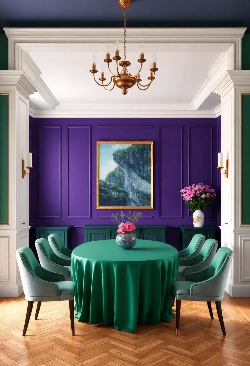 Regal Color Palette: Embrace rich jewel tones like emerald green, deep sapphire, and royal purple to evoke a sense of grandeur and sophistication