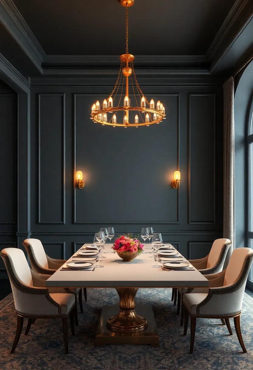 Dramatic Lighting: Consider dimmable wall sconces or pendant fixtures that can set the mood for lavish dinners and gatherings
