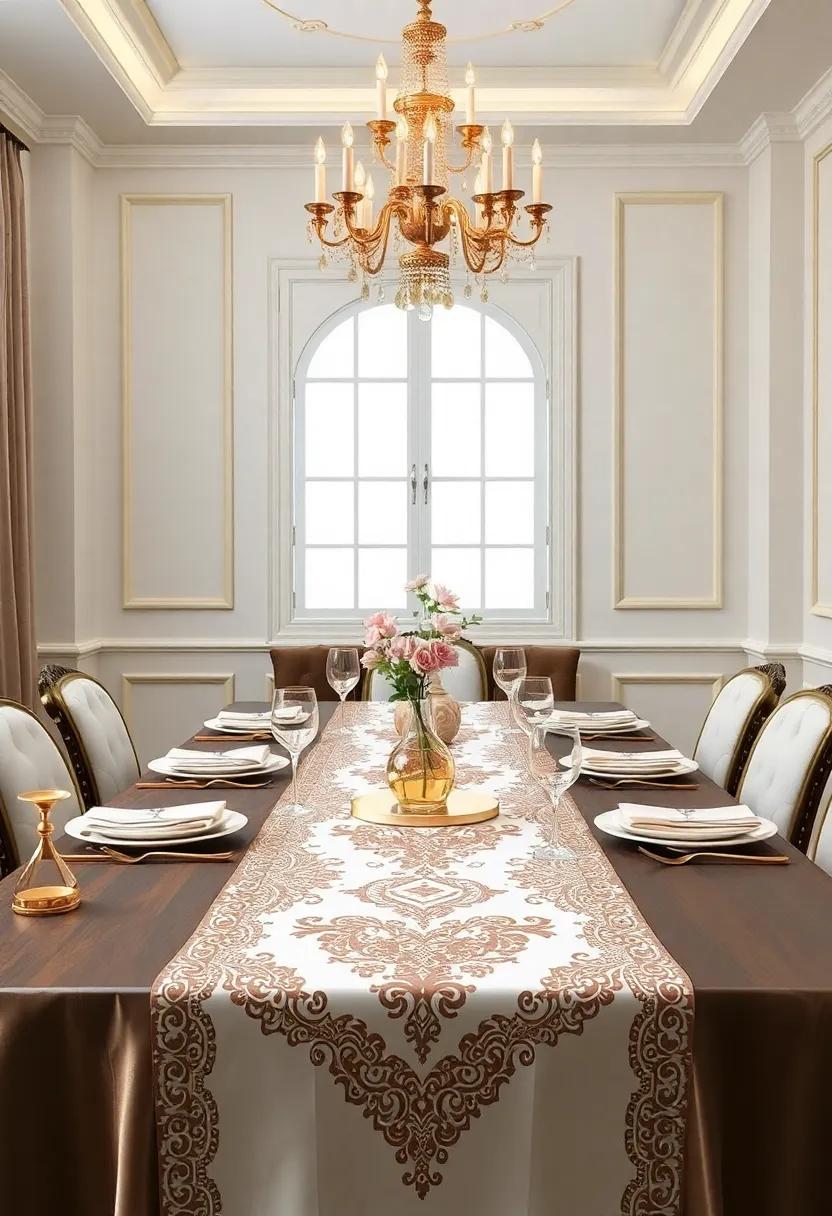 Artistic Table Runners: Add a beautifully crafted table runner that contrasts or complements your tableware, setting the tone for your dining experience