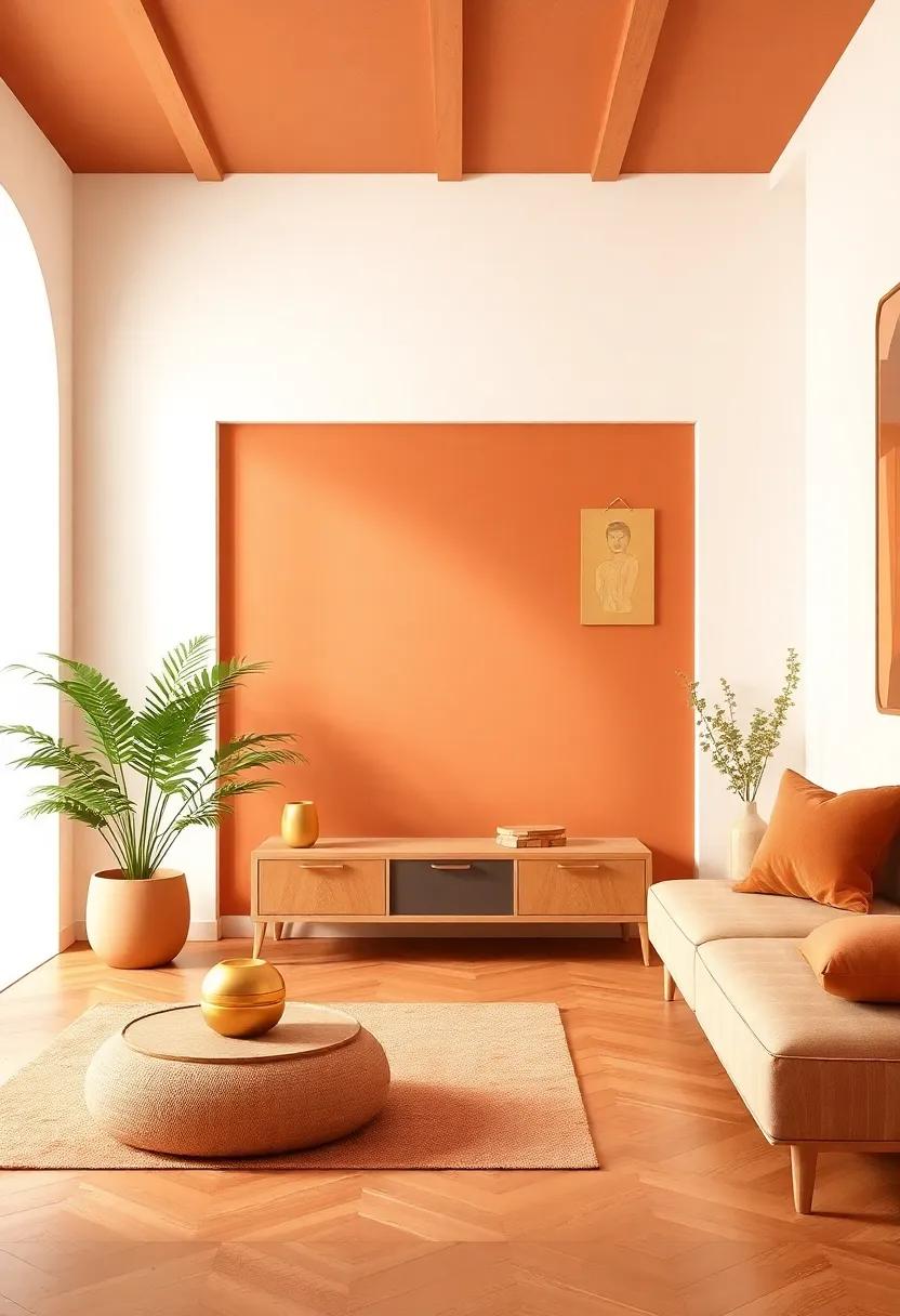 inviting Calmness: Creating serene Spaces with Soft Terracotta and Gold Elements