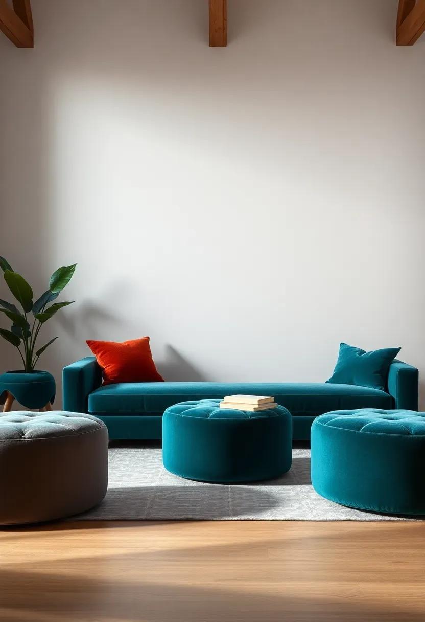 Versatile Styling: Using Velvet Ottomans in Various room Environments