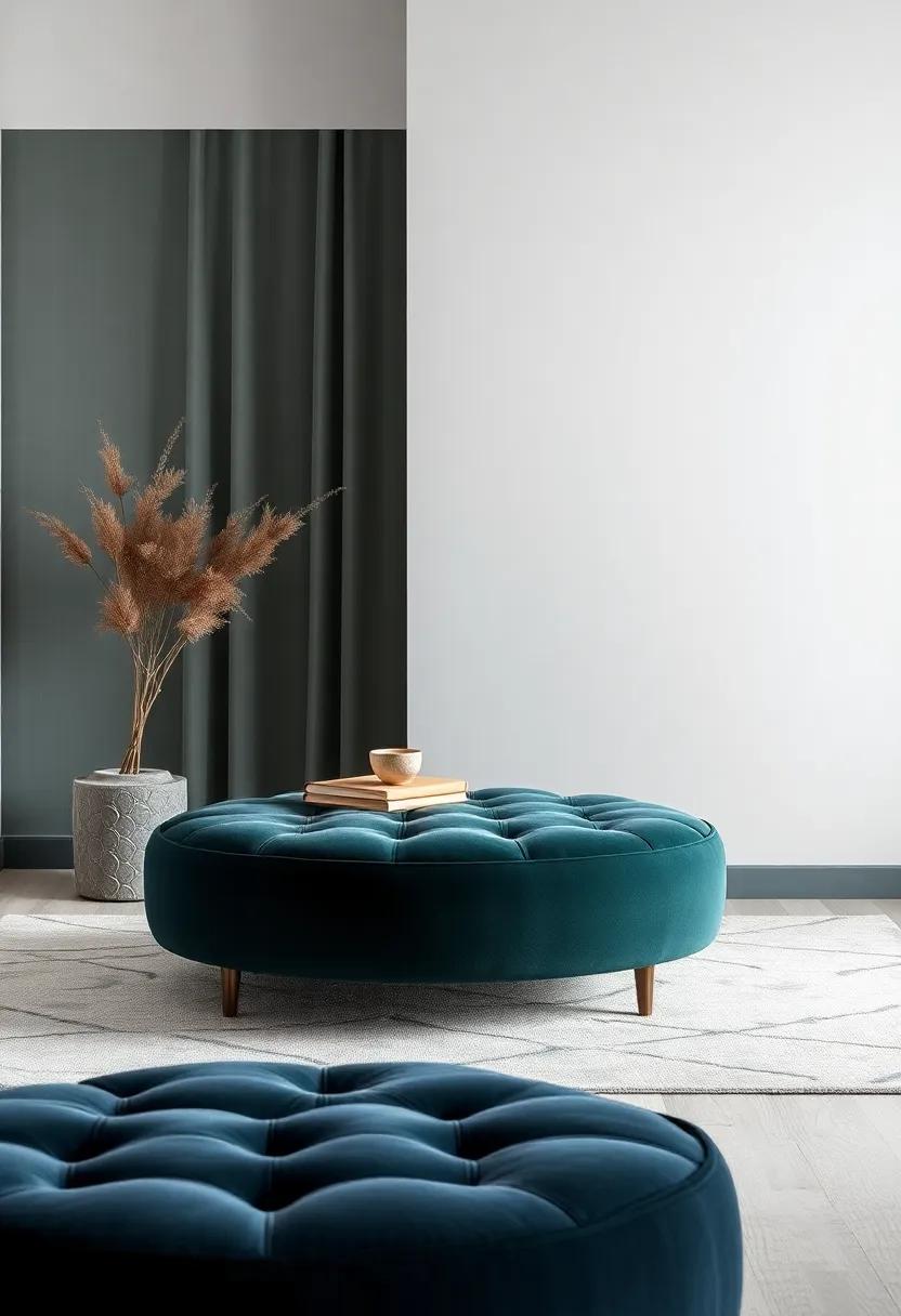 textures that Transform: Pairing Velvet Ottomans with​ Complementary Fabrics