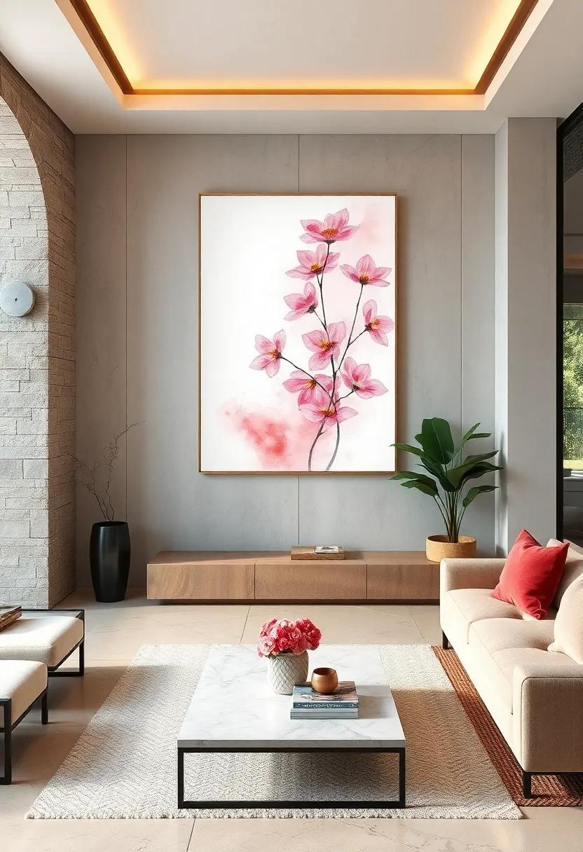 Ethereal Watercolor Art: Soften your walls with delicate watercolor paintings that evoke a sense of tranquility and sophistication