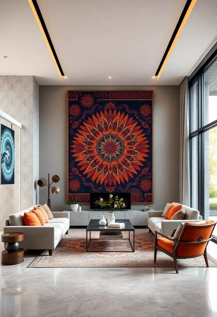 Ethnic Textile Art: Celebrate diversity with ethnic textile art, incorporating rich patterns and colors from around the world into your home decor